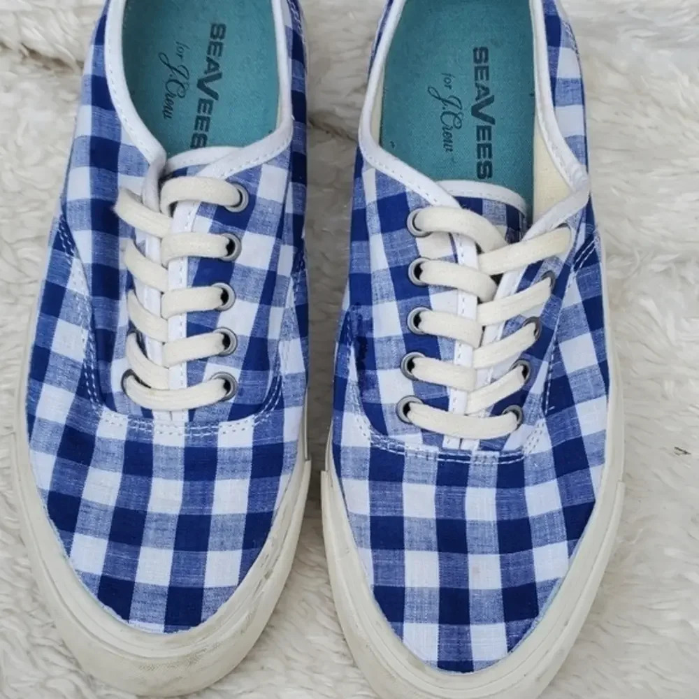 SeaVees for J. Crew‎  Gingham Legend  plaid sneakers 6